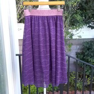 NEW Lularoe "Lola "Skirt Size XS purple lace with pink elastic waistband